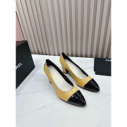 Chanel Pumps Patent Calfskin Yellow & Black 5cm - 1