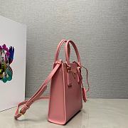 Prada Saffiano Leather Handbag Pink 19x17x6cm - 4