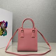 Prada Saffiano Leather Handbag Pink 19x17x6cm - 3