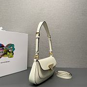 Prada Brushed Leather Shoulder Bag White 24x11x4cm - 6