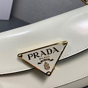 Prada Brushed Leather Shoulder Bag White 24x11x4cm - 5