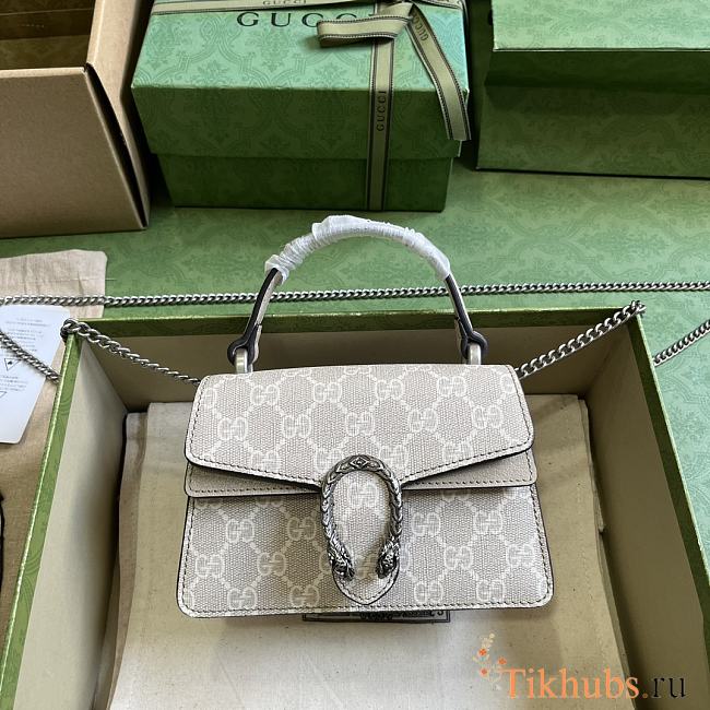 Gucci Dionysus Mini Top Handle Bag Beige White 18x12x6cm - 1