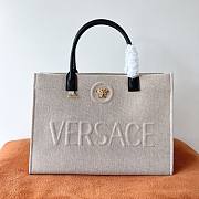 Versace La Medusa Canvas Large Tote Bag Beige 40x16x29cm - 1