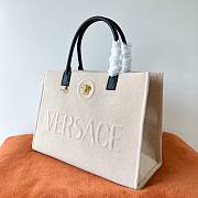 Versace La Medusa Canvas Large Tote Bag Beige 40x16x29cm - 6