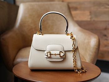 Gucci Horsebit 1955 Top Handle White 22x16x10.5cm