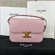 Celine Triomphe Bag In Shiny Calfskin Pink 22x16.5x7cm - 1