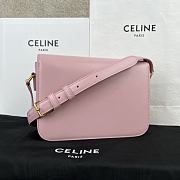 Celine Triomphe Bag In Shiny Calfskin Pink 22x16.5x7cm - 5