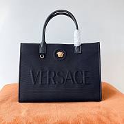 Versace La Medusa Canvas Large Tote Bag Black 40x16x29cm - 1