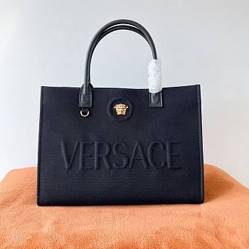 Versace La Medusa Canvas Large Tote Bag Black 40x16x29cm