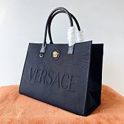 Versace La Medusa Canvas Large Tote Bag Black 40x16x29cm - 5