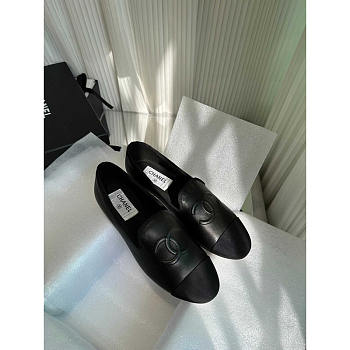 Chanel CC Lambskin Loafters Black