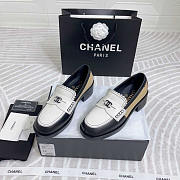 Chanel Loafers Calfskin White, Black & Beige - 1