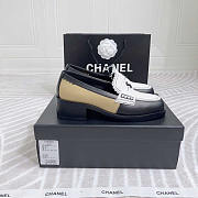 Chanel Loafers Calfskin White, Black & Beige - 5