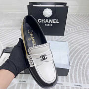 Chanel Loafers Calfskin White, Black & Beige - 3