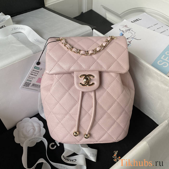 Chanel Backpack Light Pink Caviar Gold 23x18x10cm - 1