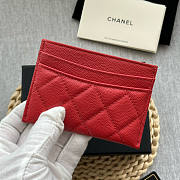 Chanel Card Holder Caviar Red Gold 11x7.5x0.5 - 4