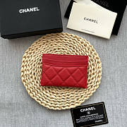 Chanel Card Holder Caviar Red Gold 11x7.5x0.5 - 3