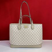 Gucci Ophidia Medium Tote Bag Beige White 38.5x28.5x15cm - 1