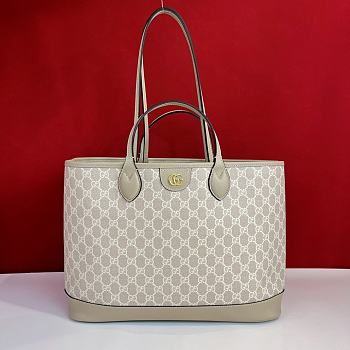 Gucci Ophidia Medium Tote Bag Beige White 38.5x28.5x15cm