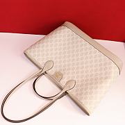 Gucci Ophidia Medium Tote Bag Beige White 38.5x28.5x15cm - 5