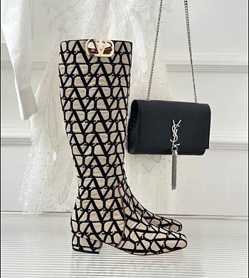 Valentino Vlogo Type Boot Toile Iconographe 30mm