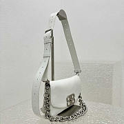 Balenciaga Women's BB Soft Small Flap Bag Calfskin White 23x14x3cm - 3