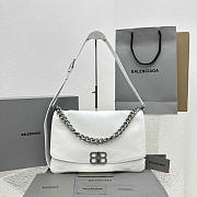 Balenciaga Women's BB Soft Large Flap Bag Calfskin White 24x36x4cm - 1