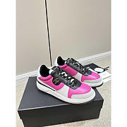 Chanel Sneakers Lambskin Suede Calfskin Dark Pink, Gray & Black - 1