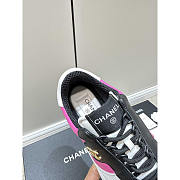 Chanel Sneakers Lambskin Suede Calfskin Dark Pink, Gray & Black - 5