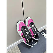 Chanel Sneakers Lambskin Suede Calfskin Dark Pink, Gray & Black - 3