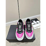 Chanel Sneakers Lambskin Suede Calfskin Dark Pink, Gray & Black - 2