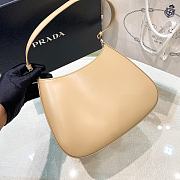 Prada Cleo Brushed Leather Shoulder Bag Beige 27x21x5cm - 6