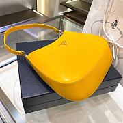 Prada Cleo Brushed Leather Shoulder Bag Yellow 27x21x5cm - 4
