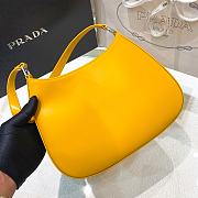 Prada Cleo Brushed Leather Shoulder Bag Yellow 27x21x5cm - 3