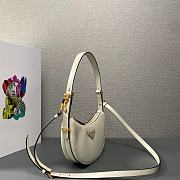 Prada Arqué Leather Mini Shoulder Bag White 18x16x5cm - 5