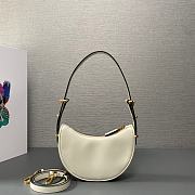 Prada Arqué Leather Mini Shoulder Bag White 18x16x5cm - 4