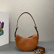 Prada Arqué Leather Mini Shoulder Bag Brown 18x16x5cm - 3