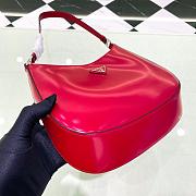 Prada Cleo Brushed Leather Shoulder Bag Red 27x21x5cm - 3