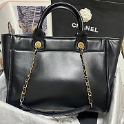 Chanel Small Tote Calfskin & Gold-Tone Metal Black 24x39x17cm - 2