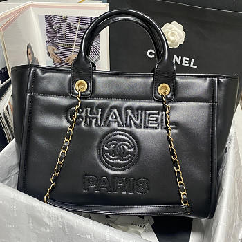 Chanel Small Tote Calfskin & Gold-Tone Metal Black 24x39x17cm