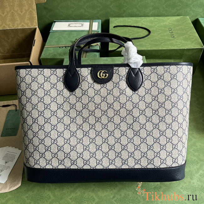 Gucci Ophidia Medium Tote Bag Beige Blue 38.5x28.5x15cm - 1