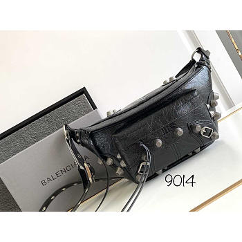 Balenciaga Le Cagole Leather Belt Bag Black 33x16x18cm