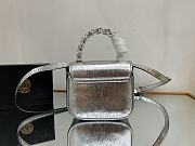 Versace La Medusa Mini Leather Shoulder Bag Silver 16x6x12cm - 5