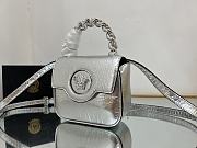 Versace La Medusa Mini Leather Shoulder Bag Silver 16x6x12cm - 4