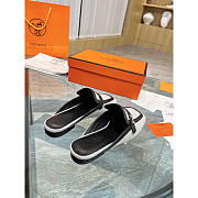 Hermes Groupie Mules Black And White - 4