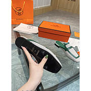 Hermes Groupie Mules Green And White - 4