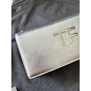 Tom Ford Mini Metallic Leather Shoulder Bag Silver 18x9x3cm - 4