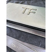 Tom Ford Mini Metallic Leather Shoulder Bag Silver 18x9x3cm - 3