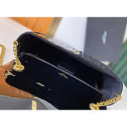 YSL Black Vicky Monogram Shoulder Bag Patent Leather 25x22.5x6.5cm - 5