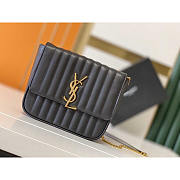 YSL Black Vicky Monogram Shoulder Bag 25x22.5x6.5cm - 1